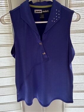Jamie Sadock Sleeveless Polo Tank Top in Royal Purple